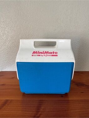 Vintage Igloo MiniMate Cooler, Blue and White